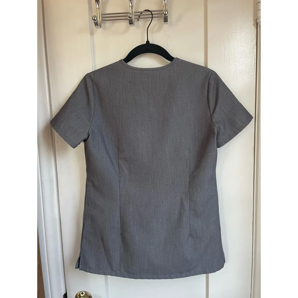 Figs Catarina One-Pocket Scrub Top in Graphite Gray Size XX-Small XXS - Image 4