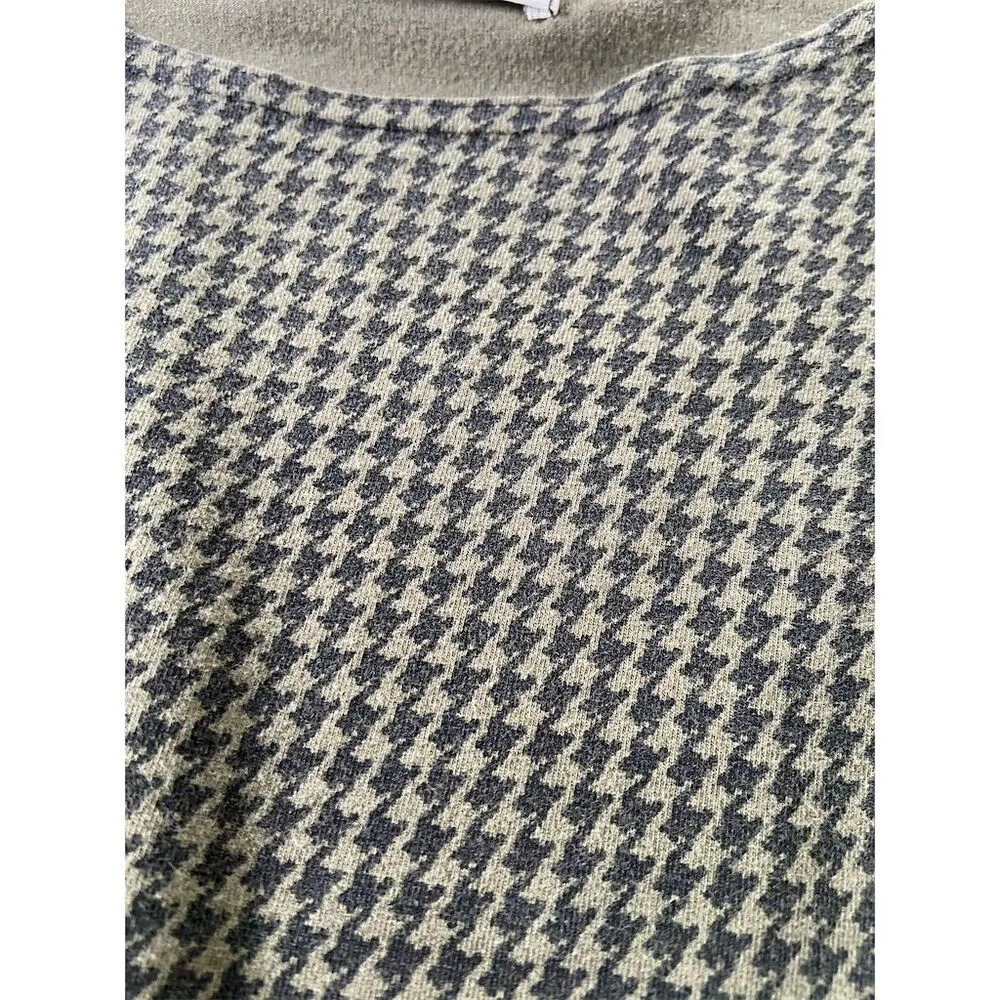 TAPEMEASURE Vintage Houndstooth Tunic Olive Green Boat Neck Lagenlook Size L Size L - Image 4