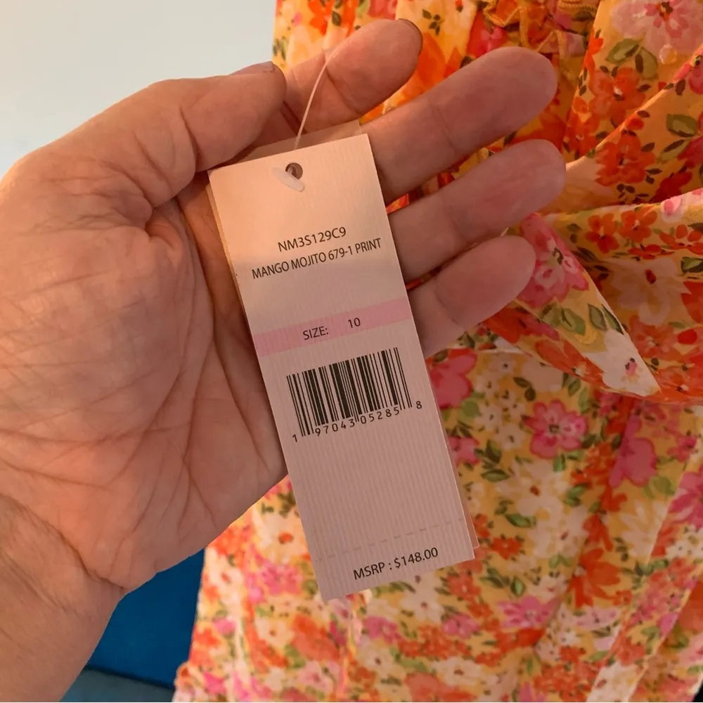 New NWT Size 10 L Large Nanette Lepore Madeleine Mango Mojito Dress Women's $148 - Image 4