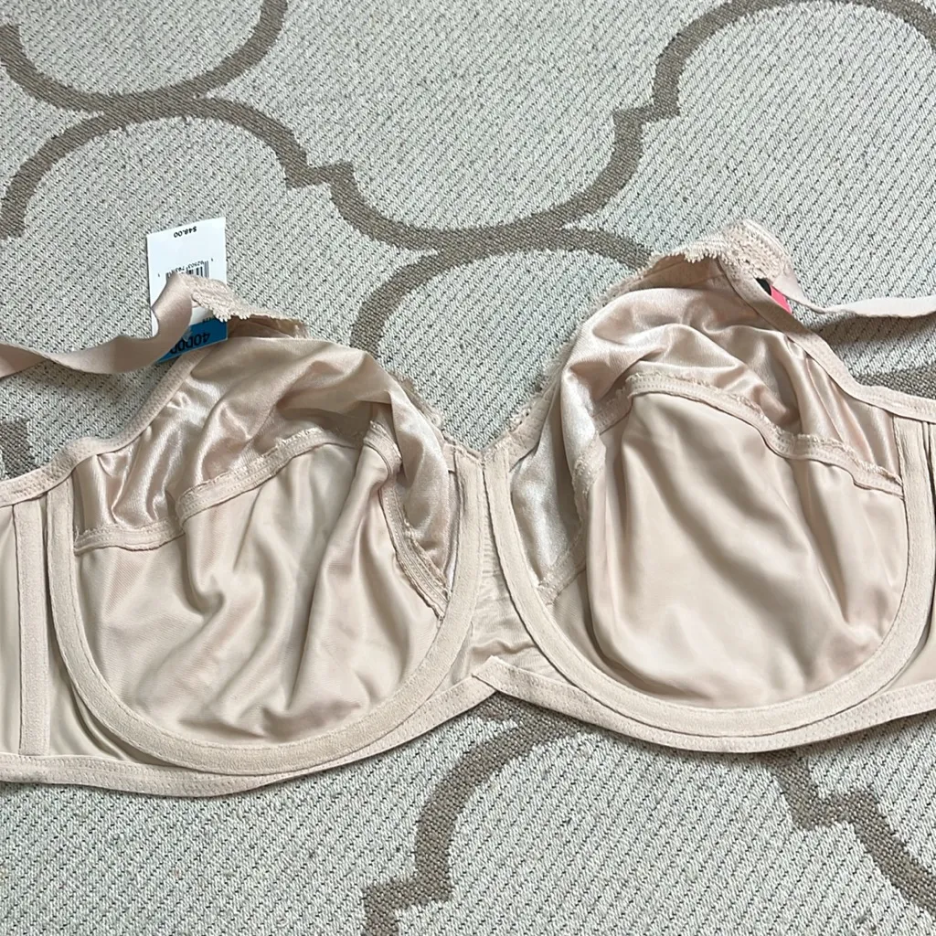 Lilyette by Bali Minimizer Underwire lace bra, size 40DDD Tan - Image 8