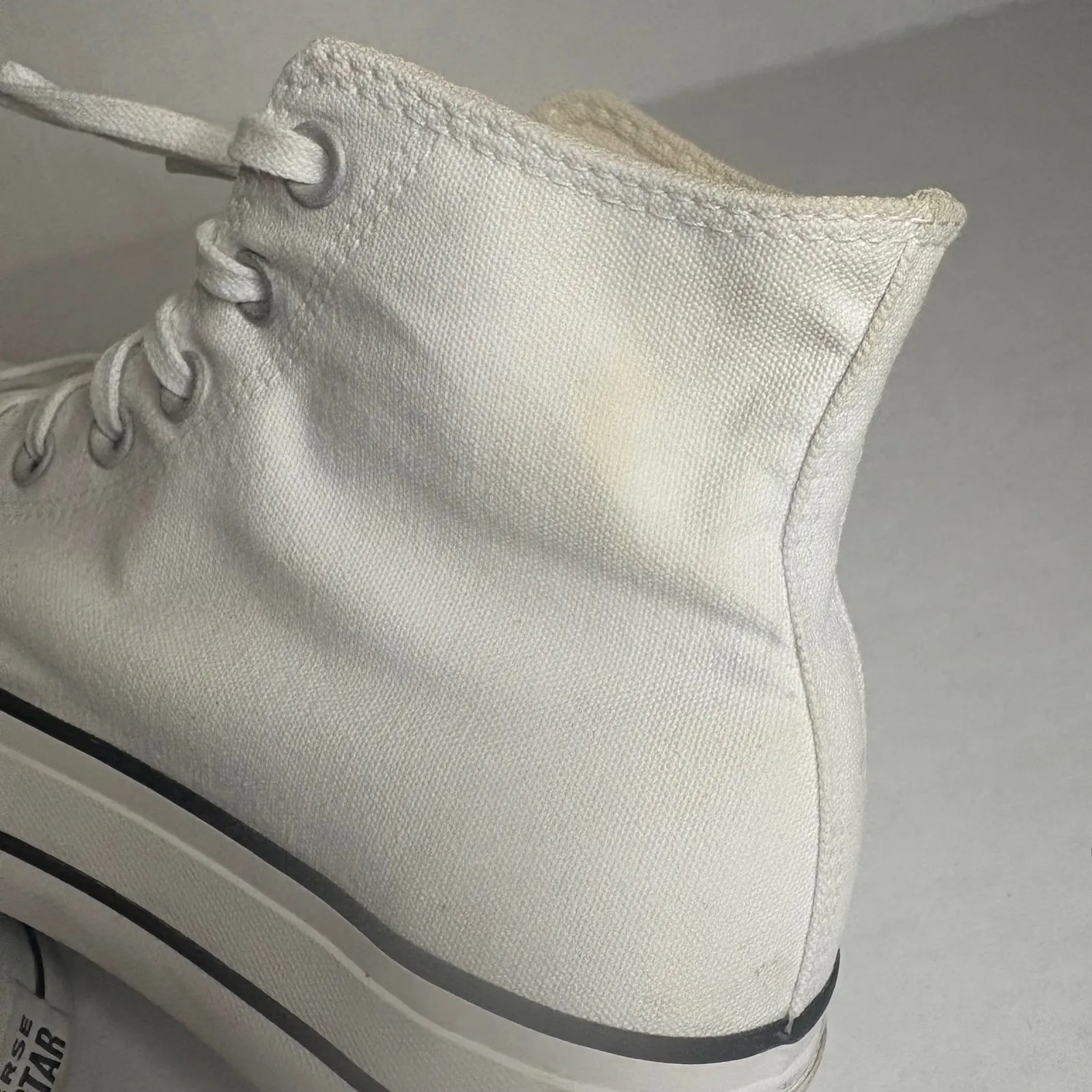 Converse‎ Chuck Taylor All Star Lift Platform High Top White Sneakers Shoes 9 - Image 4