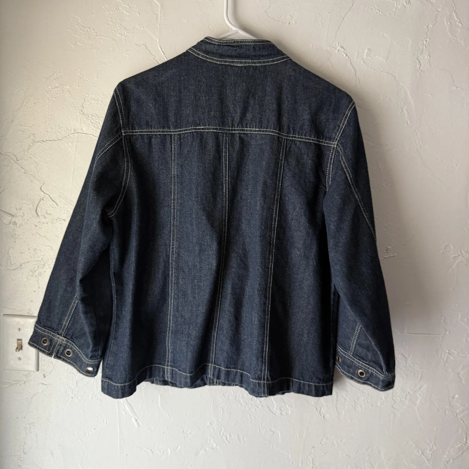 New Direction Jacket Y2k Large Blue Denim Lace Up Grommet‎ Moto Western Boho - Image 8