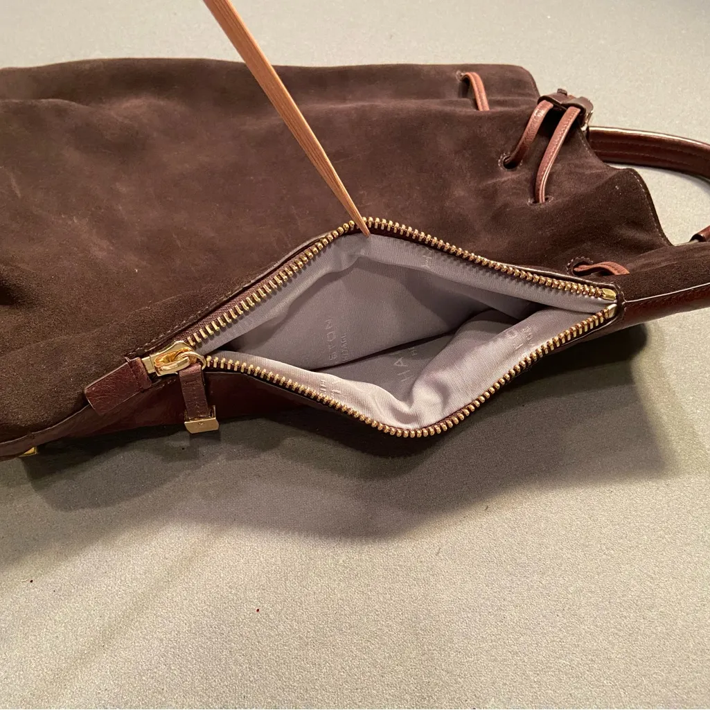 Halston Heritage Halston Suede Drawstring Backpack, Brown, Modern Retro - Image 10