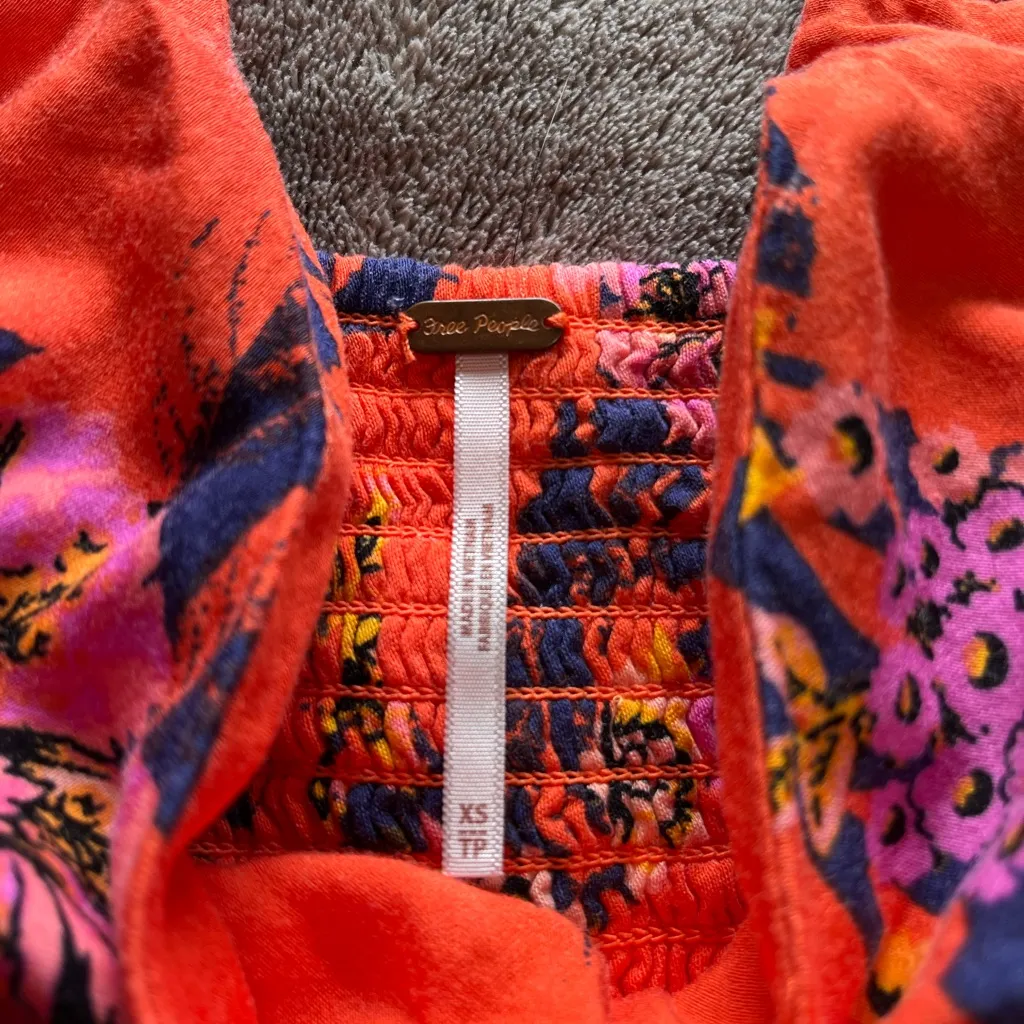 FREE PEOPLE Boho Tropical Floral Women’s Mini Sun Dress Sz XS EUC - Image 5