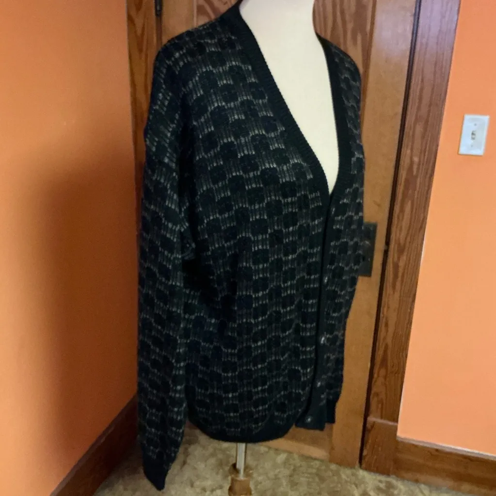 VTG Y2K Chunky Grandpa Cardigan Oversized Cozy Knit Size L - Image 8