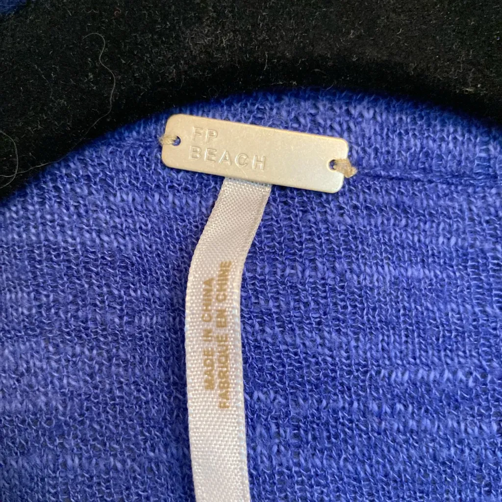 FP Beach Cobalt Blue Gauzy Button Down | Lightweight Fall Layer Size XS - Image 3