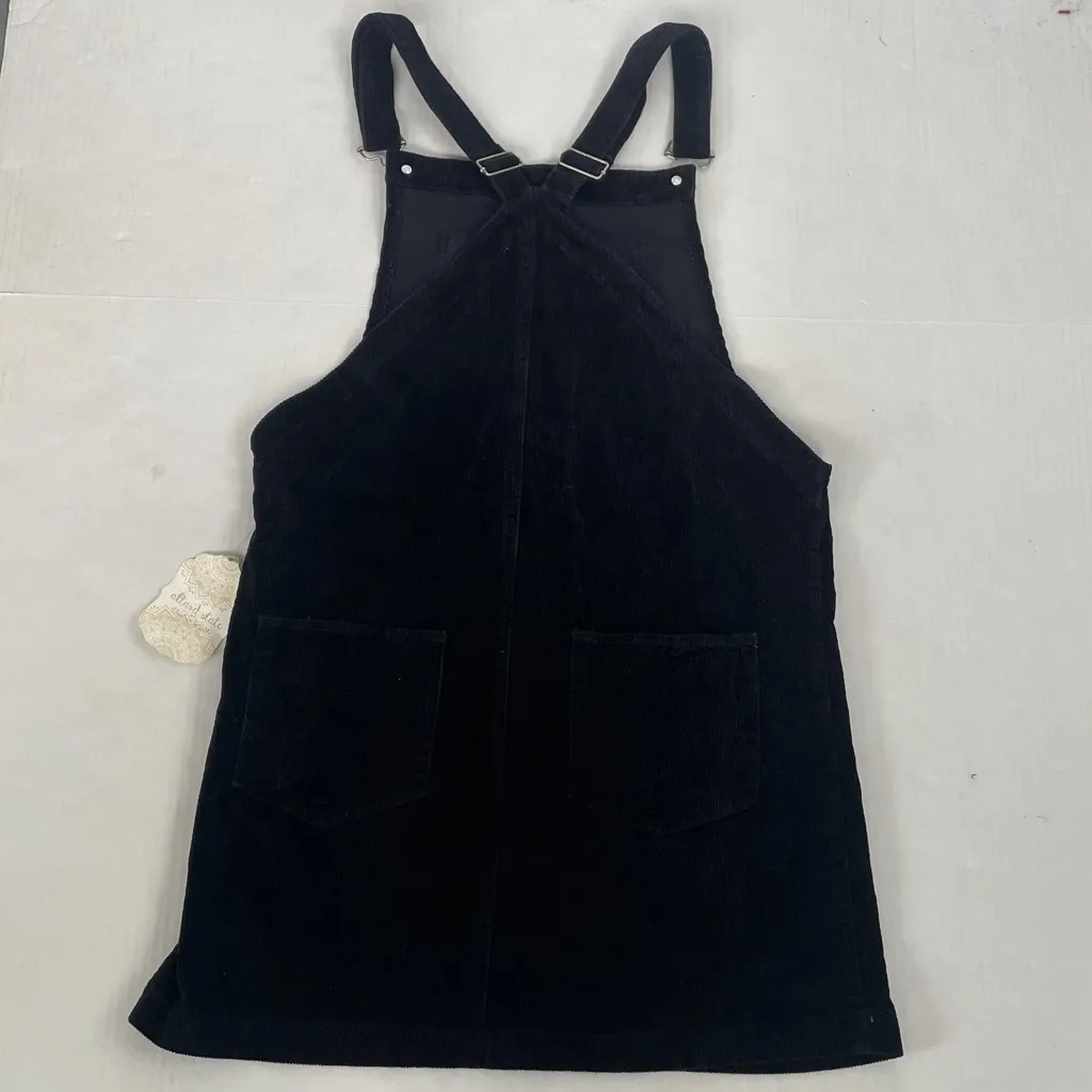 Altar'd State Black Pinafore Mini Dress Black Corduroy Overalls Medium Cotton - Image 14