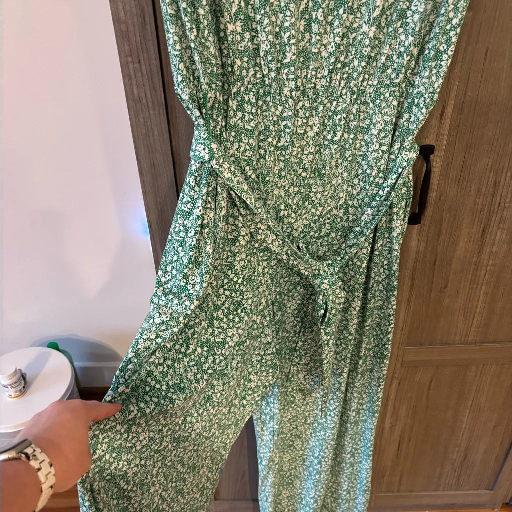 1. State  Green Floral Jumpsuit - Image 3