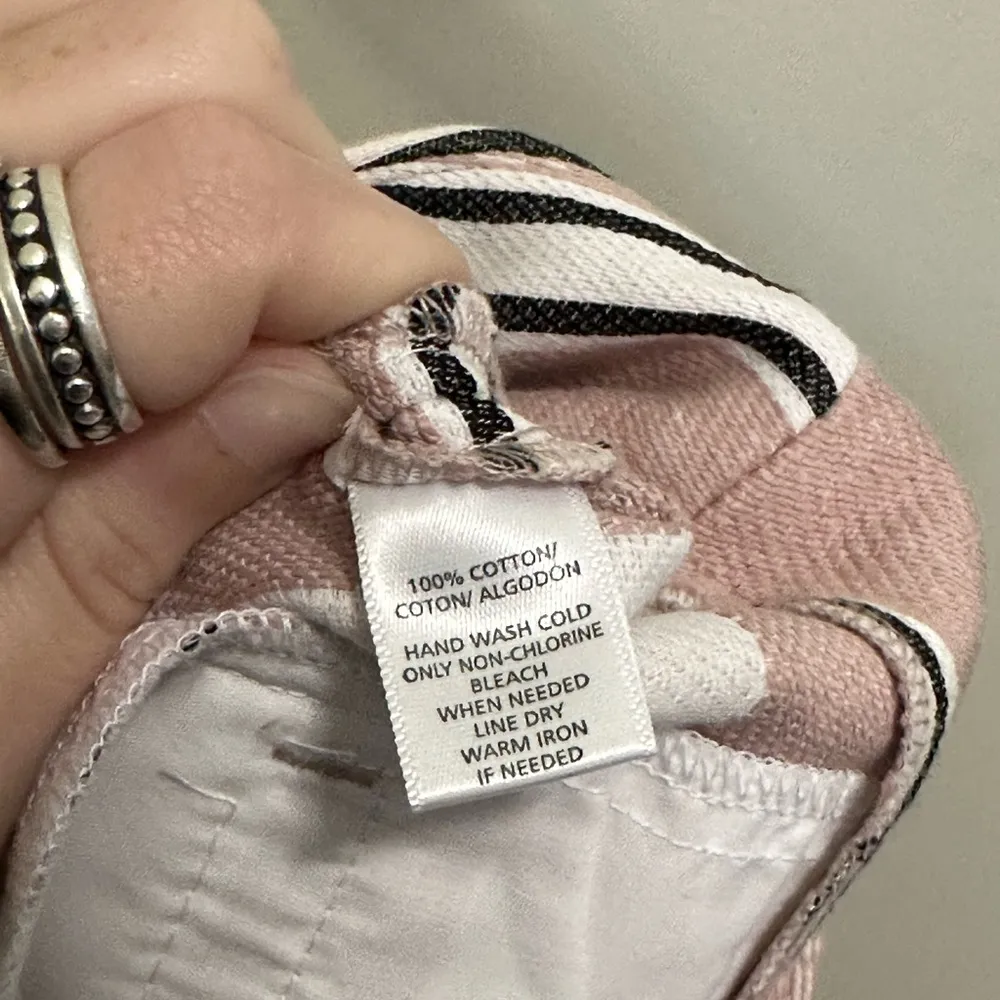 Ann Taylor Loft Pink and White Striped High Waisted Formal Shorts size 0 - Image 5