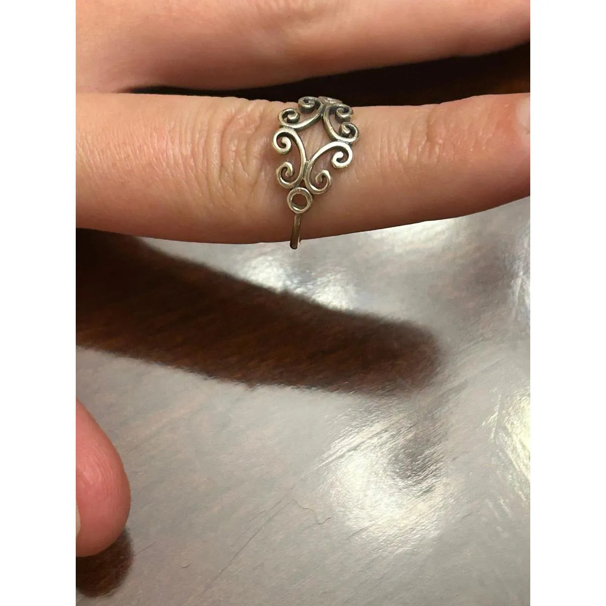 ring band sterling silver 925 beautiful unique lot b15 size 6.75 - Image 3