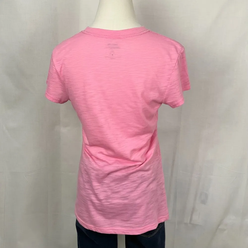 Parks Mickey Mouse T-Shirt Fitted Pink Burnout Graphic Tee Sz Med Crew - Image 4