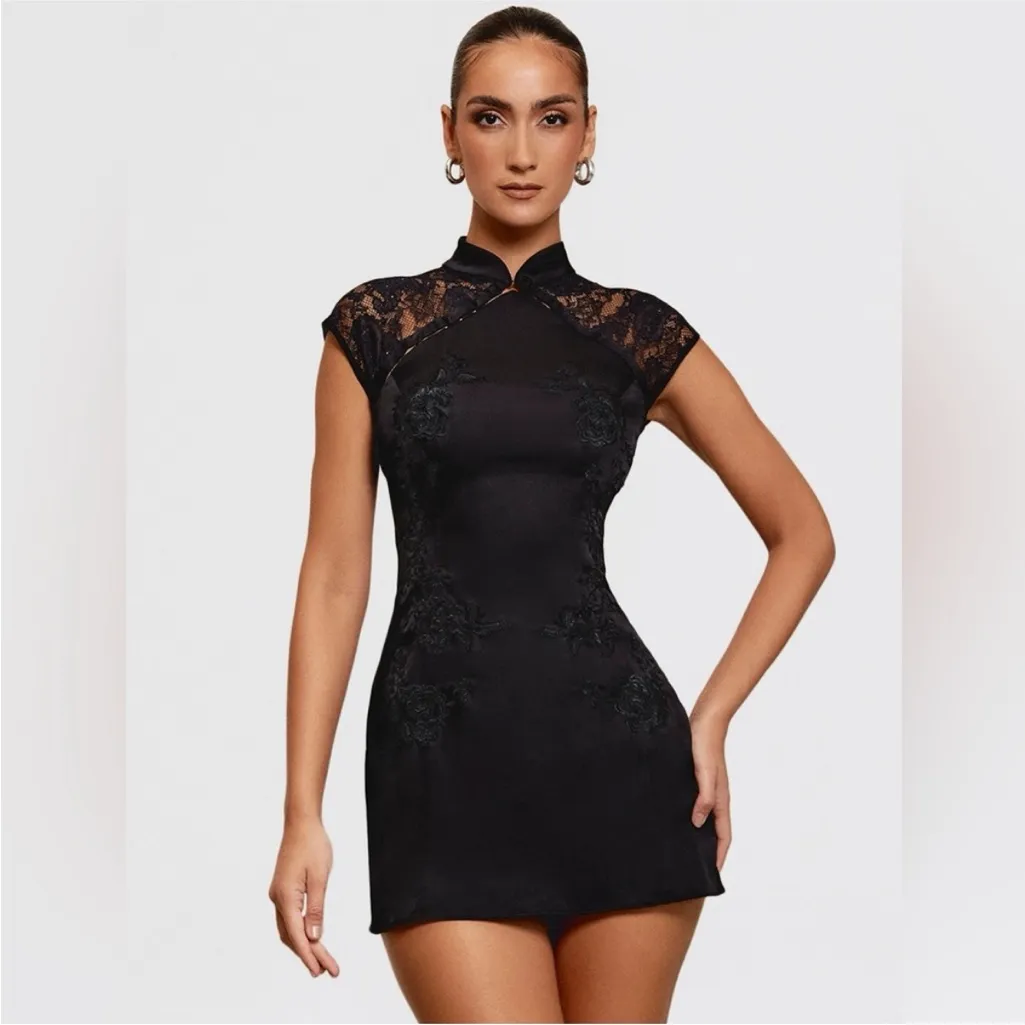 HOUSE OF CB 'Thea' Black Embroidered‎ Mini Dress NWOT XL - Image 10