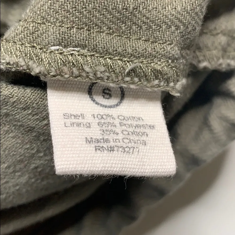 Hang Ten 3/4 Sleeve Oversized Collar Crop‎ Jacket Green S - Image 6