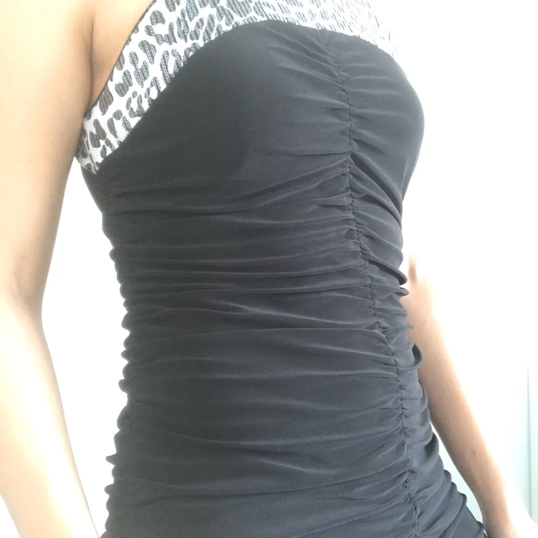 Sequin Cheetah Print Ruched Dress - Image 7