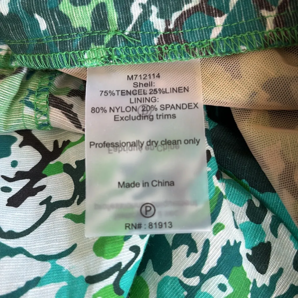 NWT Anthropologie Plenty Tracy Reese Peasant Romper Green Python Large Rtl. $228 - Image 15