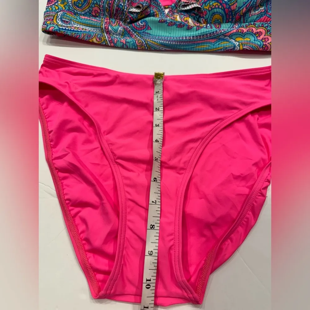 Sunsets Paisley Pop Bikini Set Willa Wireless Paipo 40 D 42 C NWT Blue Size XL - Image 4