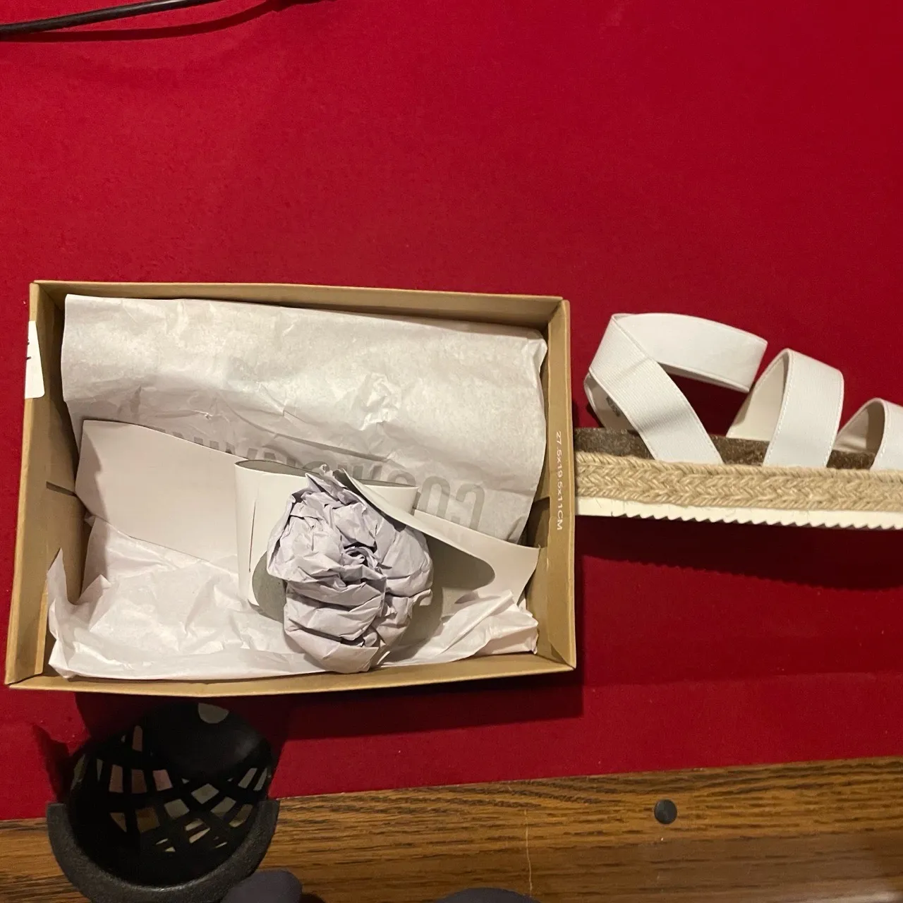 NWT CUSHIONAIRE Womens White Platform Mandy Cork Sole Espadrille‎ Sandal Size 8W - Image 9