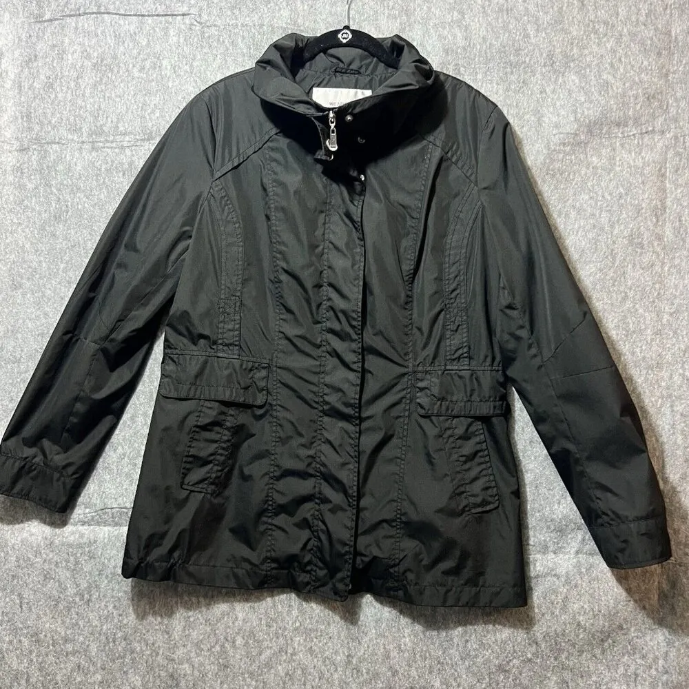 Weatherproof Coat Womens XL Black‎ Zip Button Lined Windbreaker Jacket - Image 11