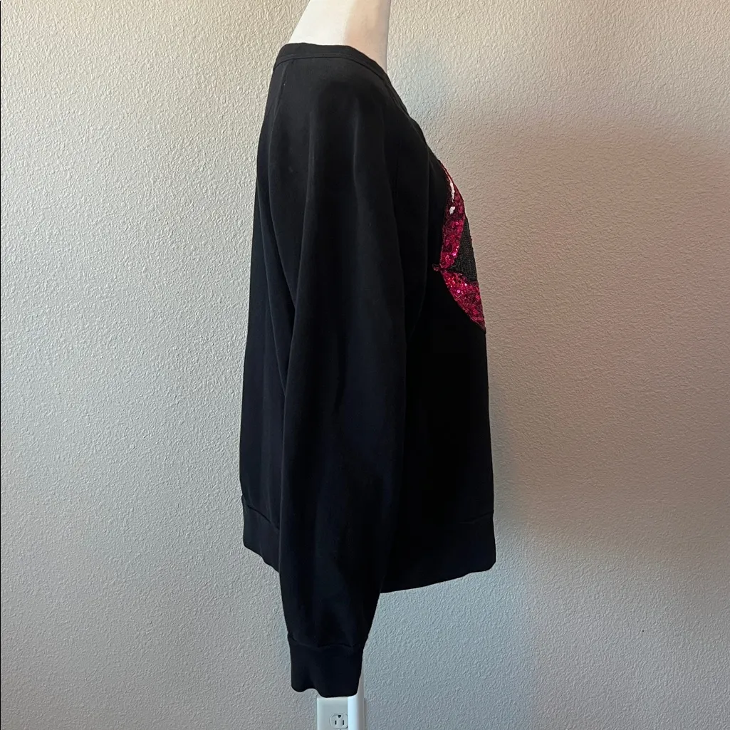 Yellowcake Sequined Sweatshirt Black Size Medium - Image 2