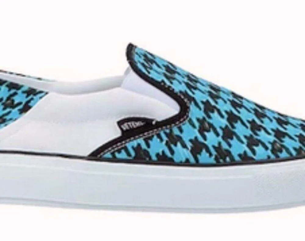 Vetements Baboush Slip On Sneakers Blue houndstooth canvas Size 8 - Image 3