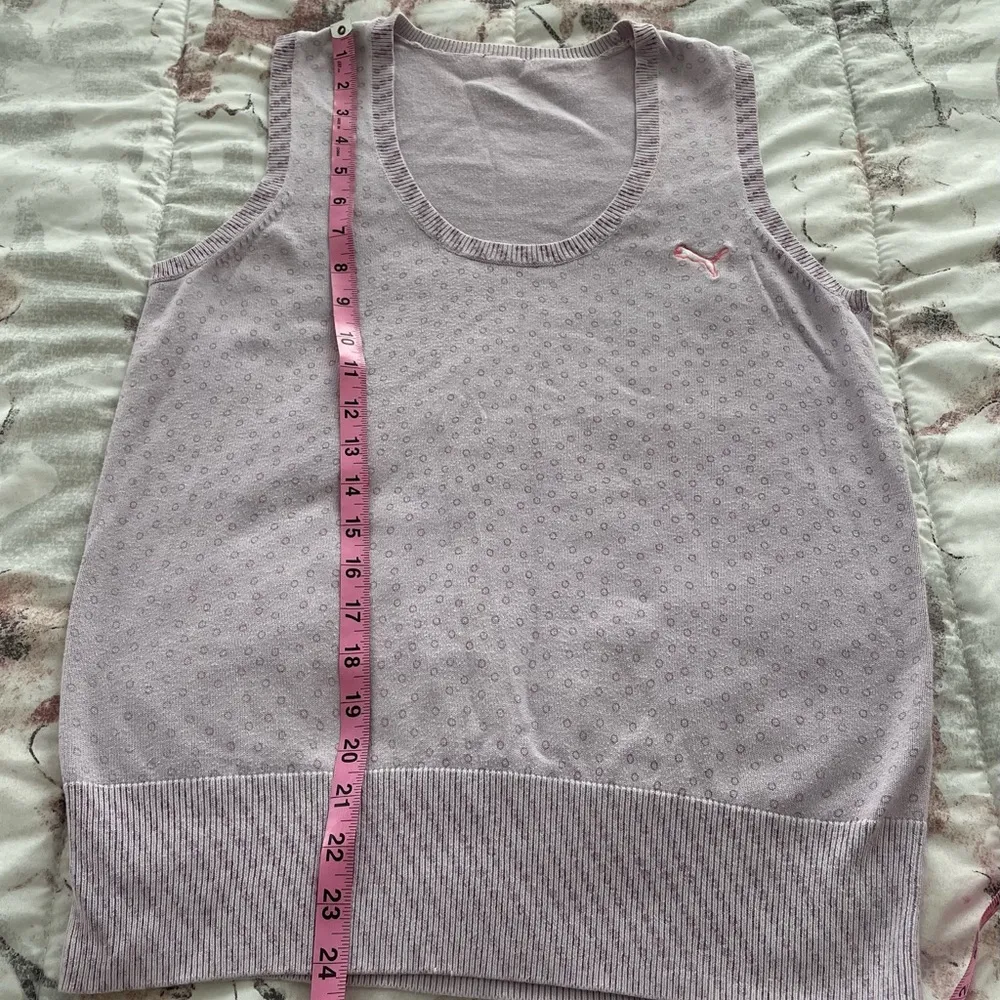 Puma Y2K lavender animal prints cotton preppy academia summer golf vest, size S - Image 7
