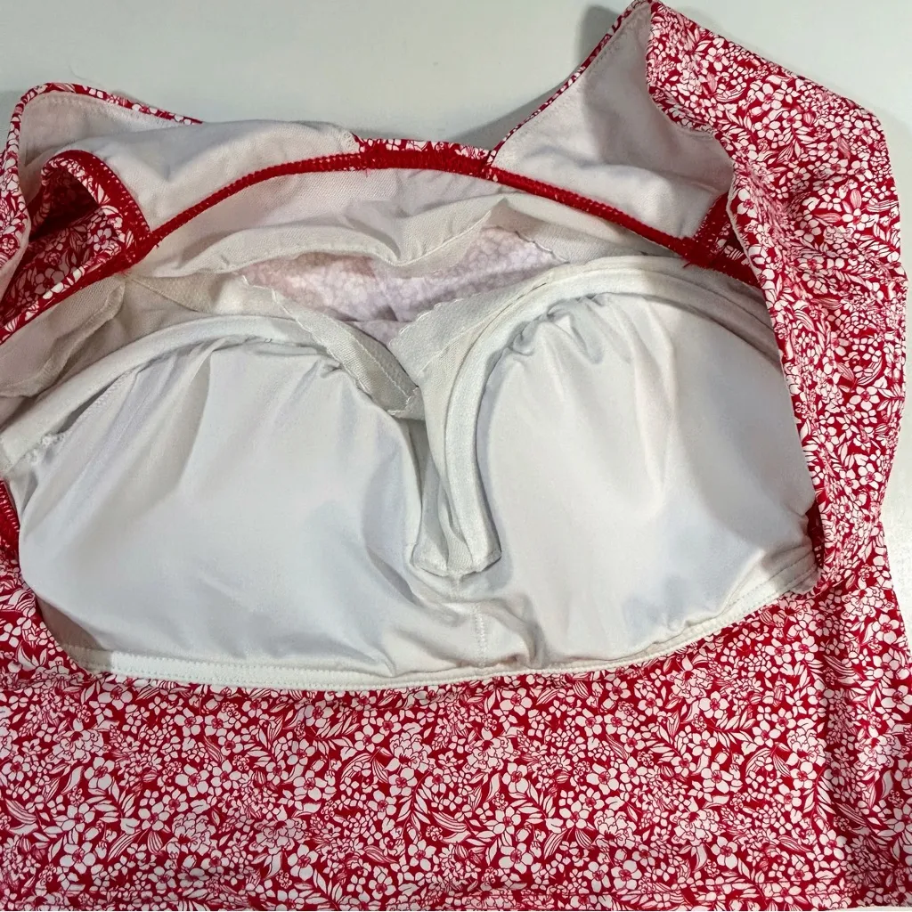 Lands’ End Women’s Square Neck Underwire Tankini Top Size 6 D NWT Red - Image 9