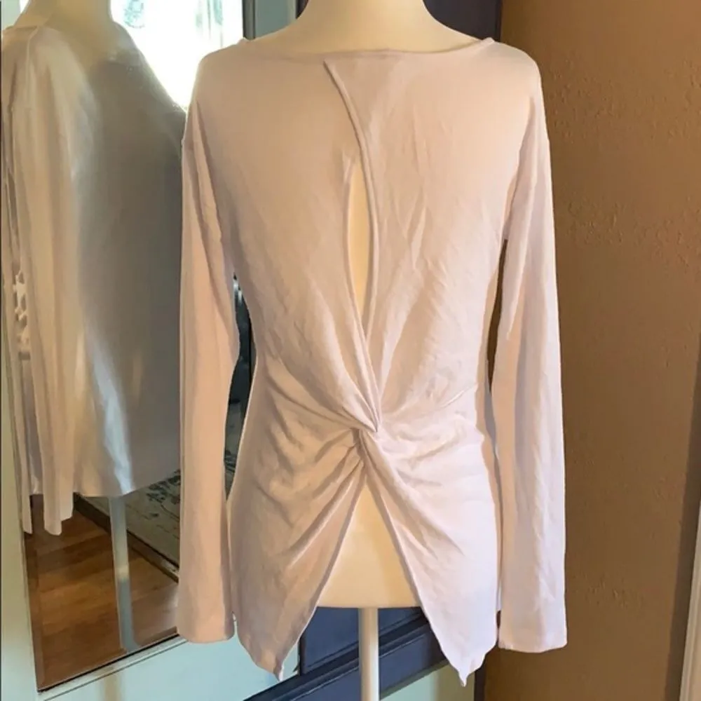 Gap White Long Sleeve Cut Out Shirt Size Small - Image 3