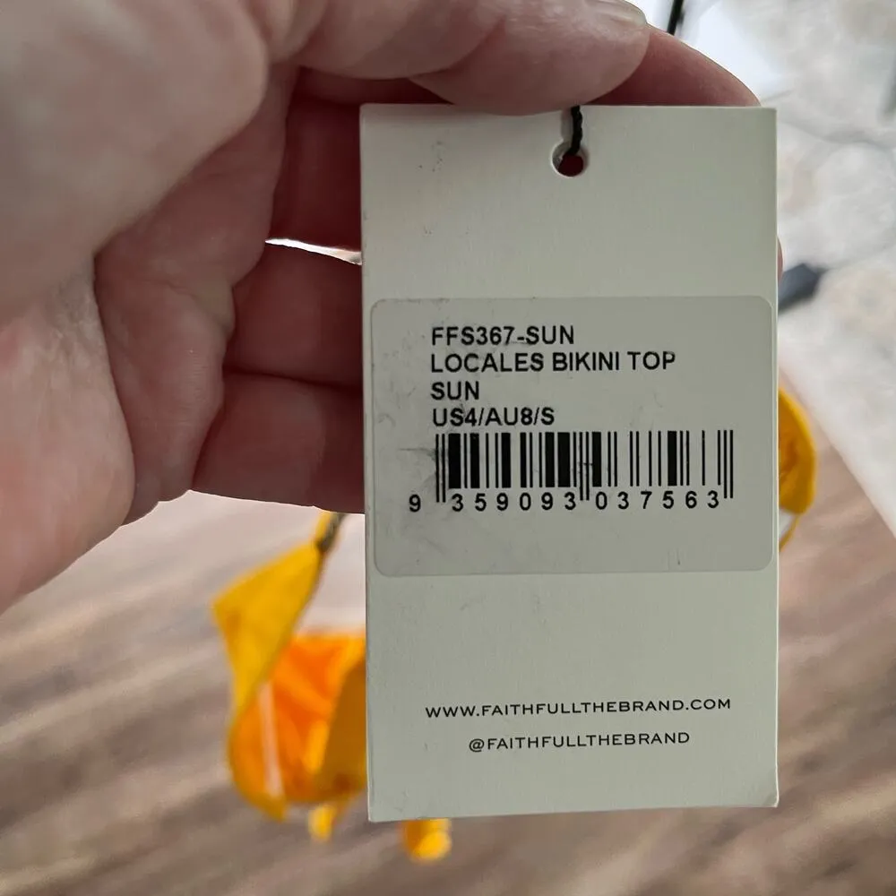 Faithfull the Brand Locales Bikini Top Sun Yellow Size 4/Small NWT - Image 8