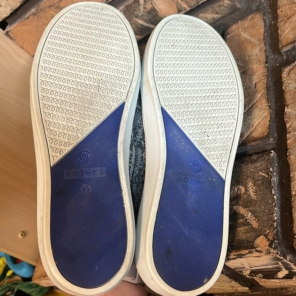 Rothy’s Retired Snakeskin Gray Slip On Loafers Size 8.5‎ - Image 8