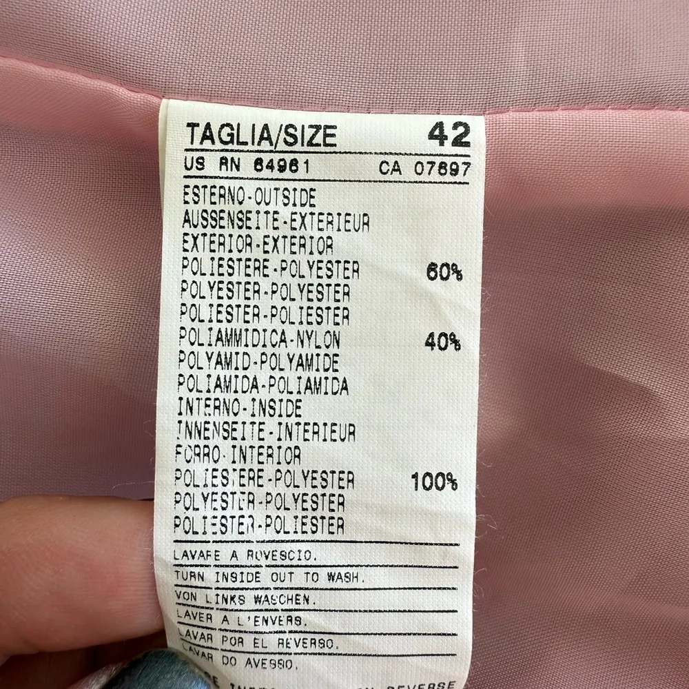 Benetton Women’s Trench Style Pink Long Sleeve Belt Jacket Medium Blazer - Image 5