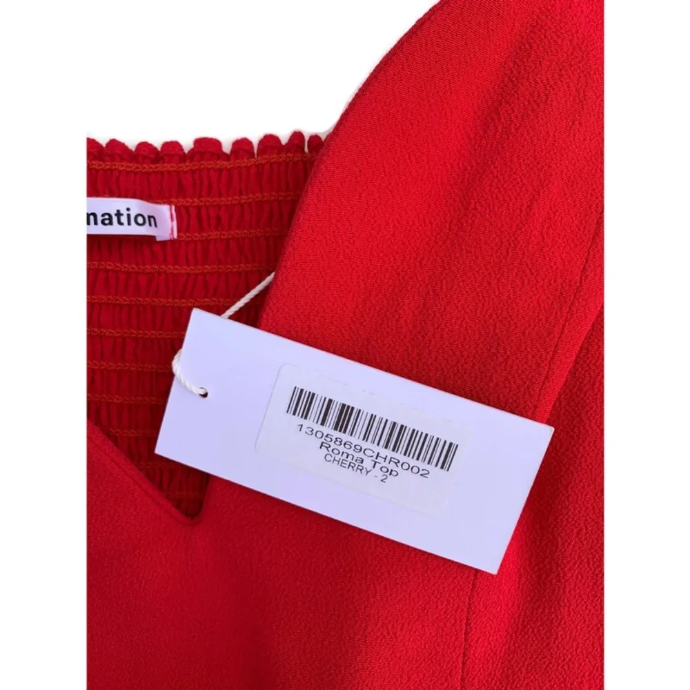 Roma Plunge Top in Cherry Crepe Bodice Victorian Style NWT Size 2 - Image 4