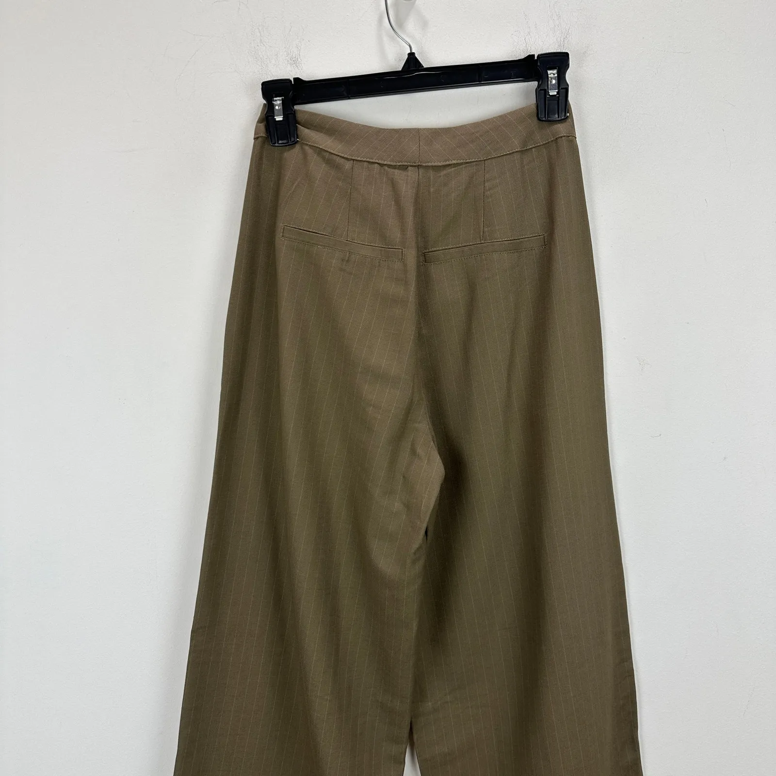 WeWoreWhat Suit Vest Pant Set Pinstripe Brown Wide Leg Tailored XS/0 NWT - Image 6