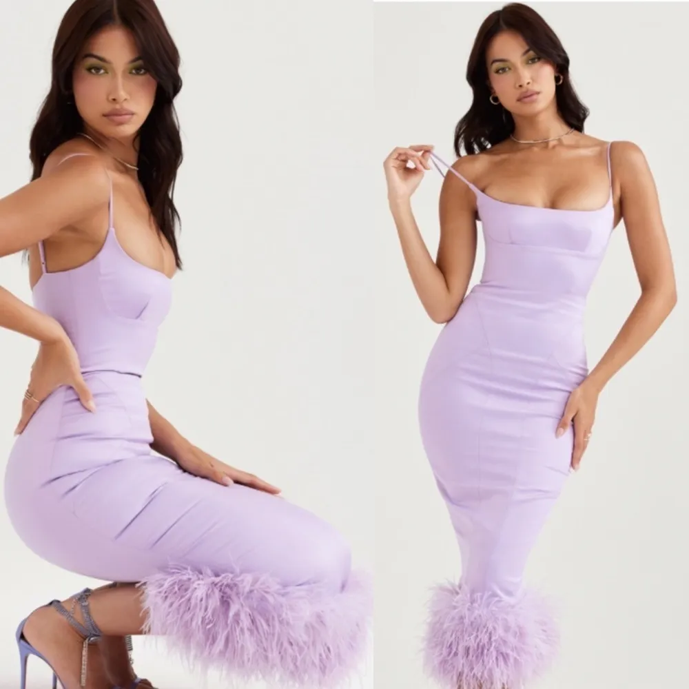 HOUSE OF CB 'Helena' Orchid purple lavender Satin Midi Dress /Size XS‎ NWOT - Image 4