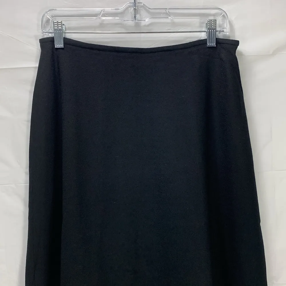Oval Room Vintage Black A-line 100% Wool Midi Skirt Size 12 - Image 2