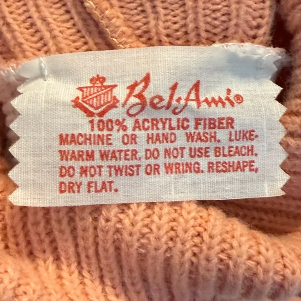 NEW Deadstock Vintage 70s 80s Bel Ami Turtleneck Sweater Fair Isle Size Medium White - Image 6