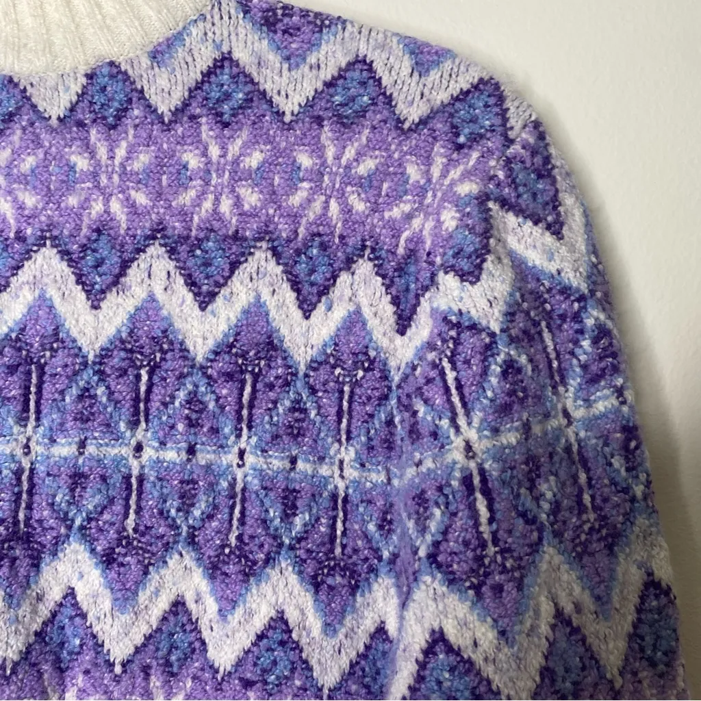 Talbots Fair Isle Wool Blend Mock Neck Sweater Small - Image 12