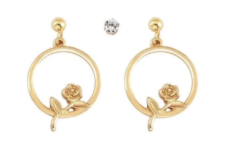 Boutique Gold Rose Earrings  - Image 3