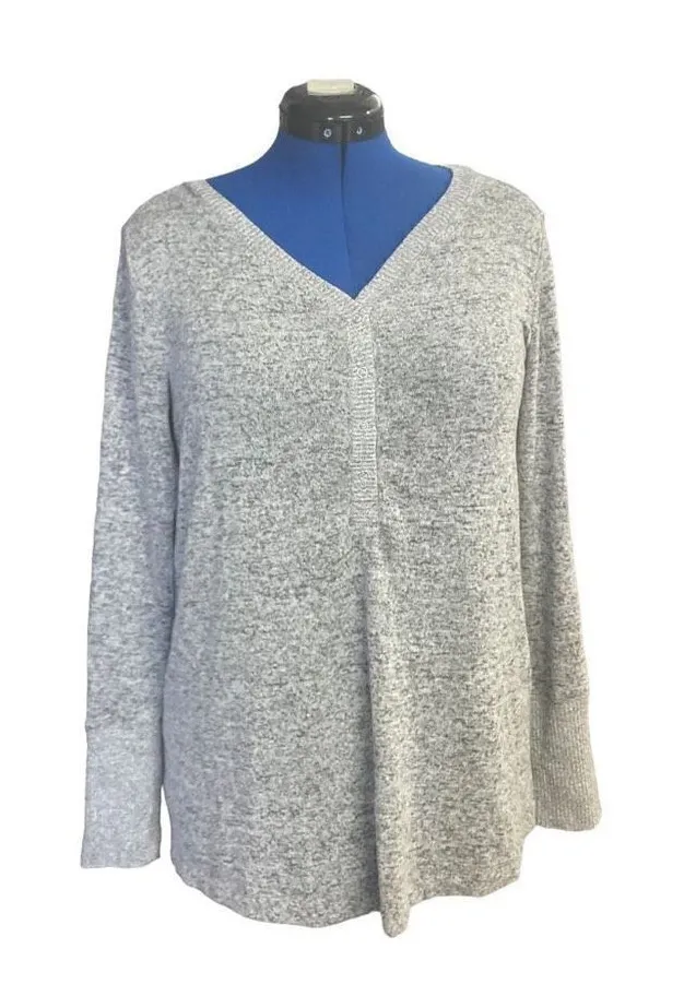 Bump In The Night Women’s Heather Maternity Pajama Top Gray Size Medium - Image 1