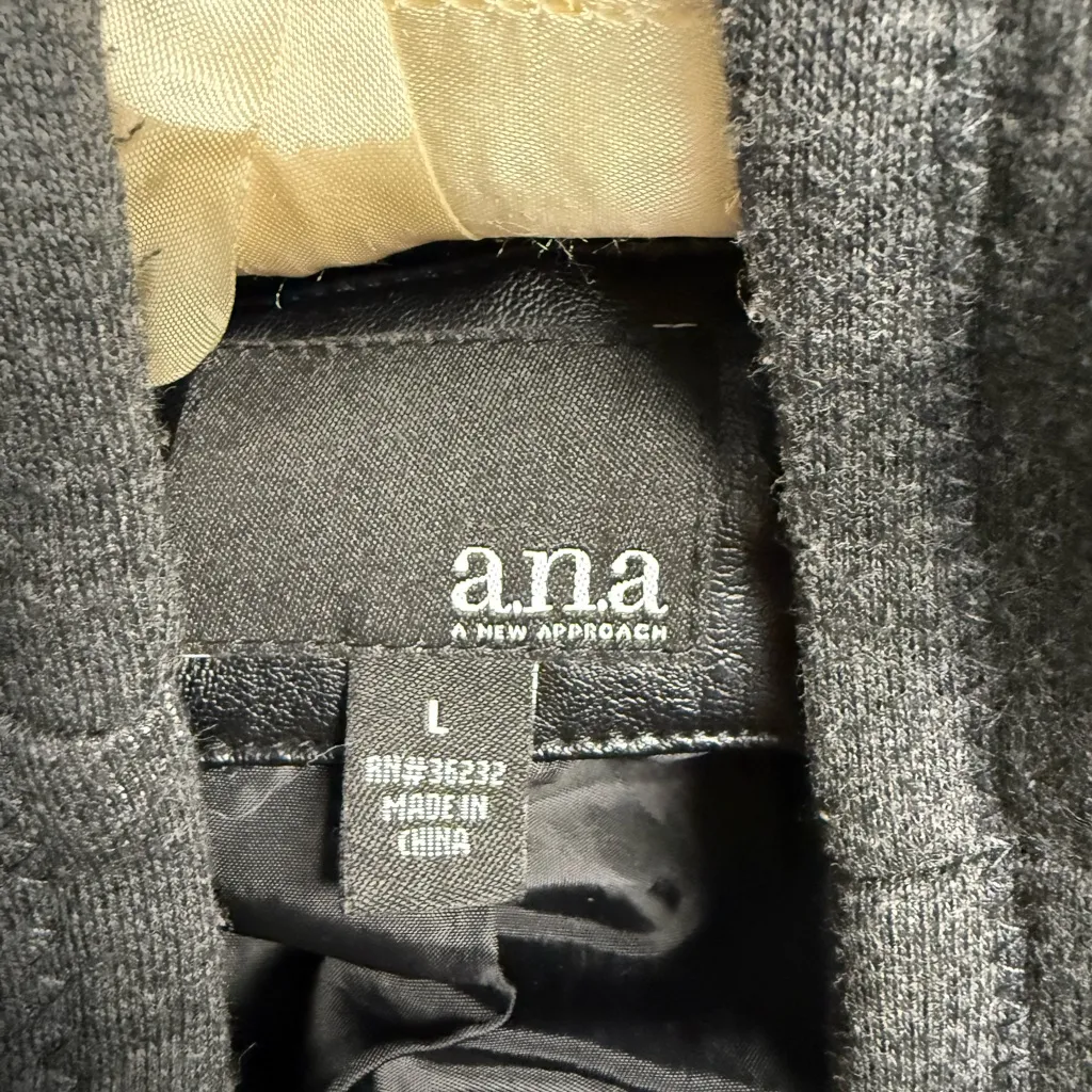 a.n.a Women's Quilted Black Leather Jacket - Image 3