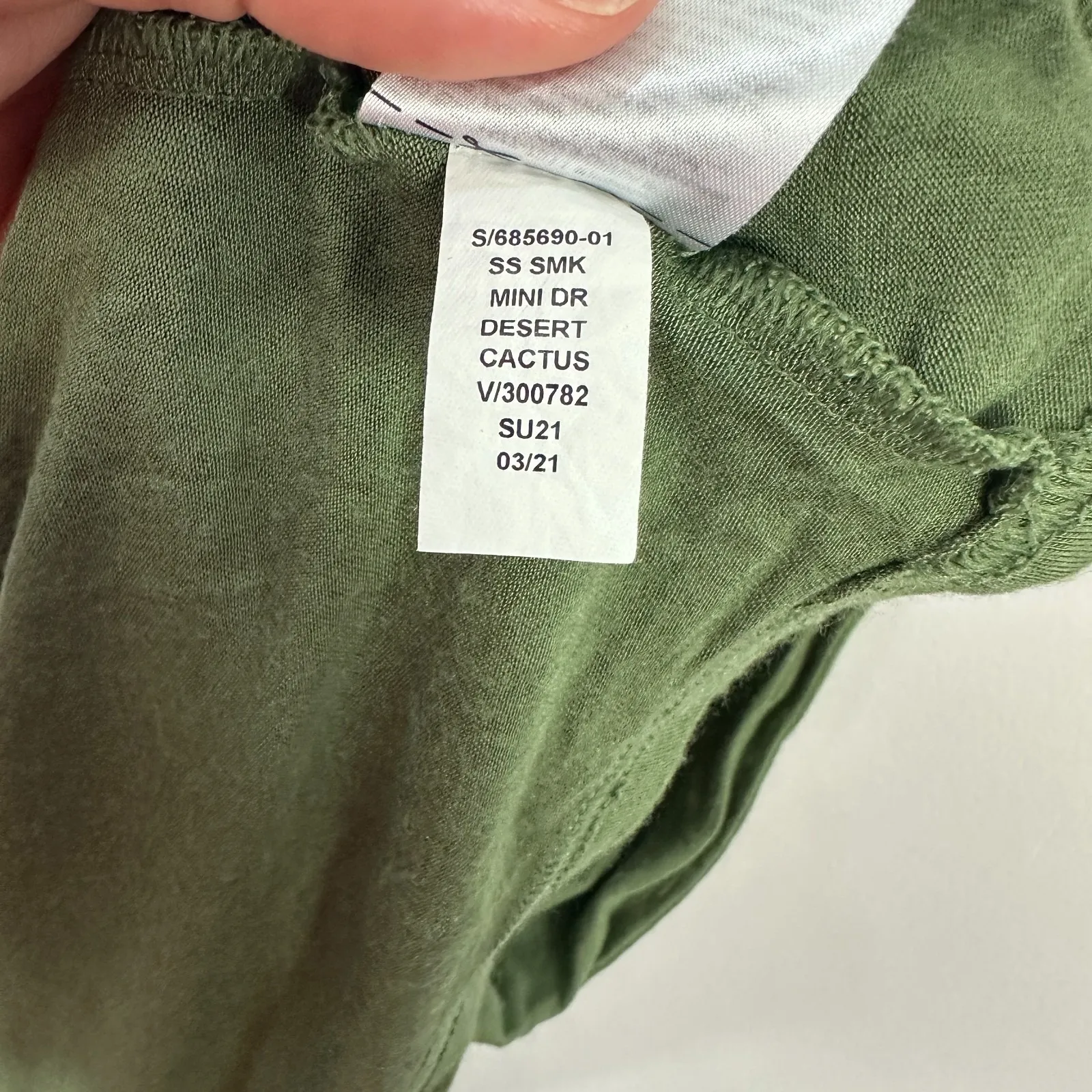 GAP Dress Women Medium Green Smocked Bodice Puff Sleeve Cottagecore Boho Prairie - Image 5