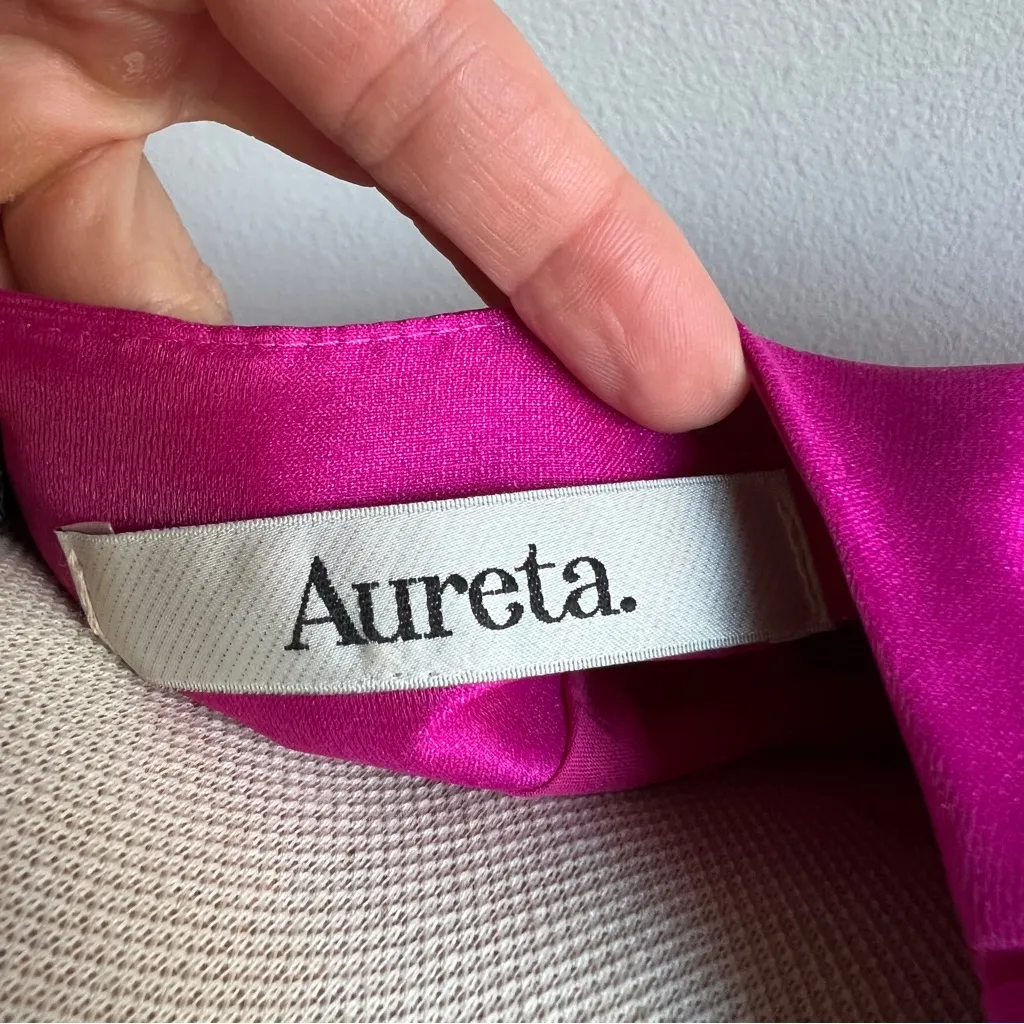 Aureta Vibrant Pink Puff Sleeve Mini Dress Valentine’s Day - Image 9