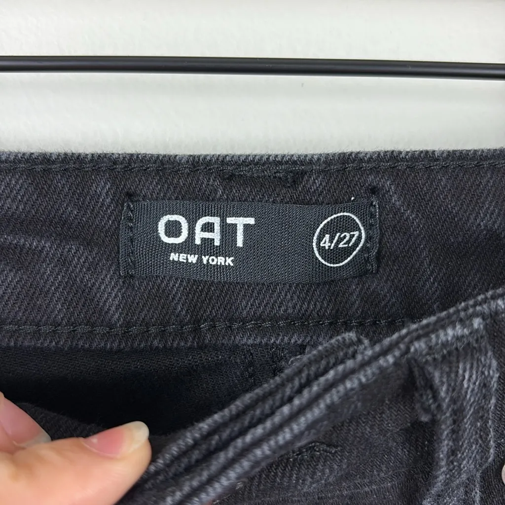 Oat Straight Leg Jeans Black Denim Women’s Size 27 or 4 High Rise Ankle - Image 3