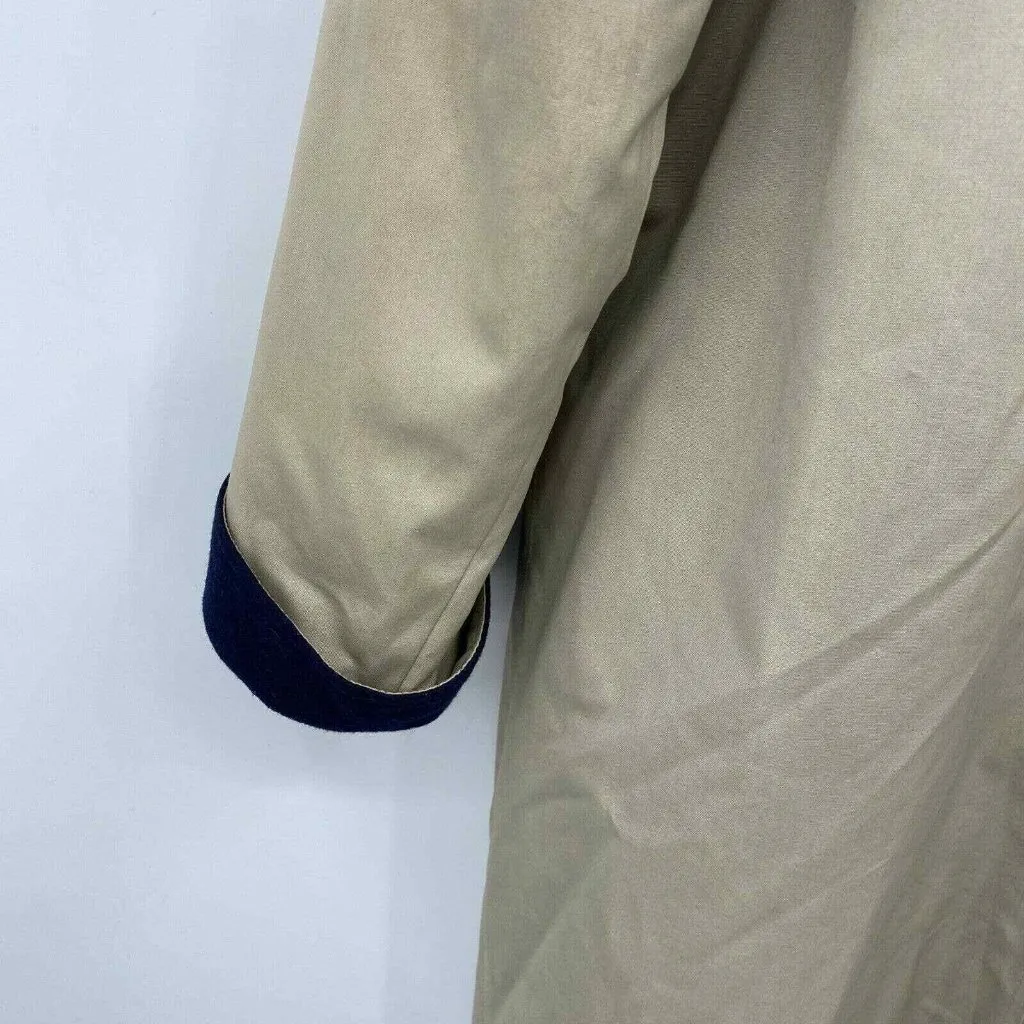 Temp Europa London Fog Trench Coat Womens 10 Regular‎ Tan Blue Wool Lined - Image 5
