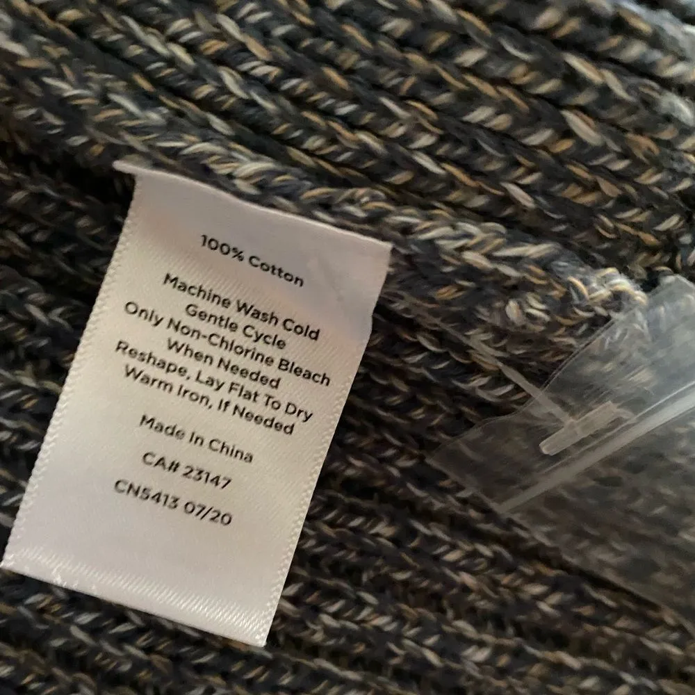 Talbots Women’s Cable Cowlneck Sweater MARL 100% Cotton Size L Large Casual Fall - Image 7