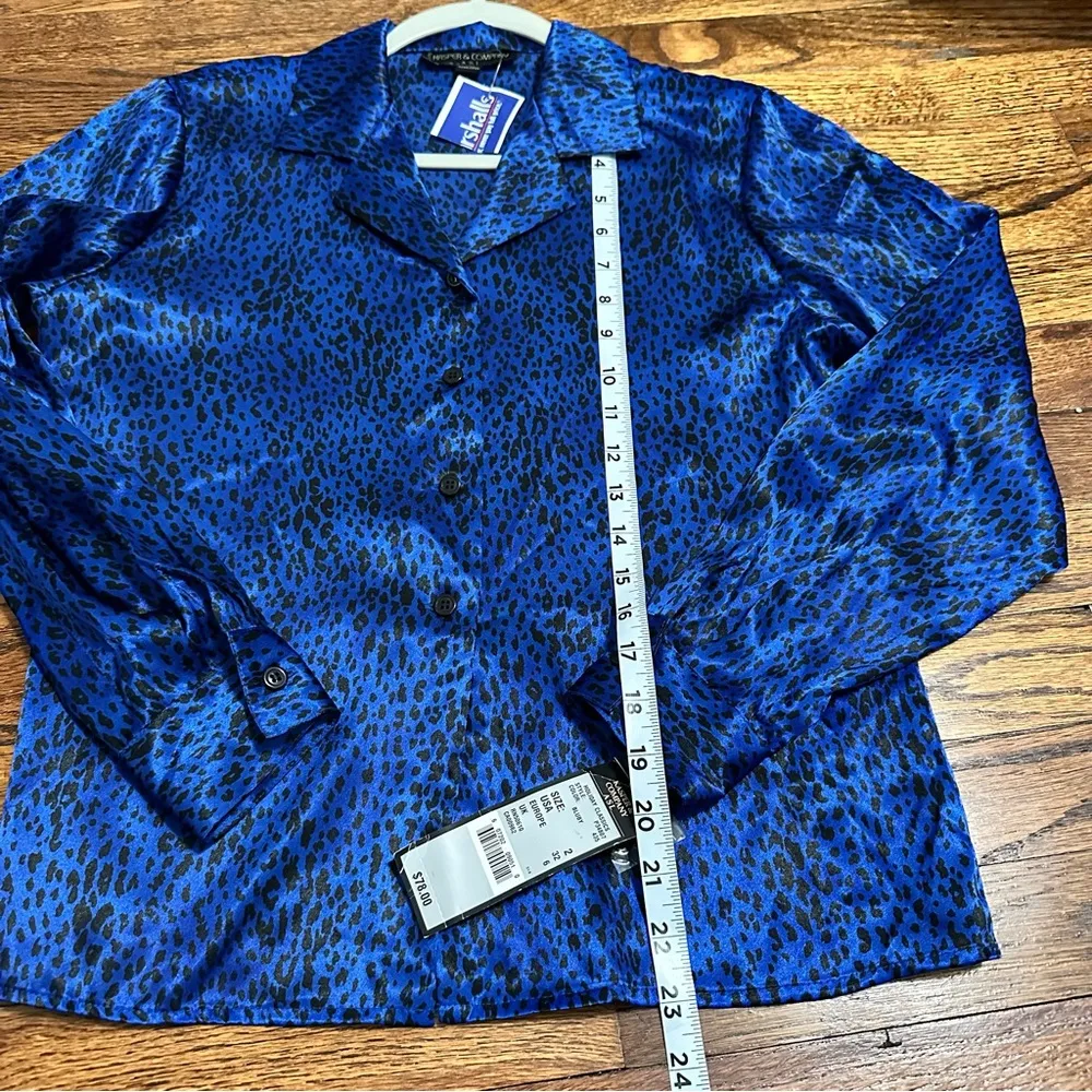 🦋 NWT Kasper & Company Petite Button Silk Leopard Blouse 2P - Image 8