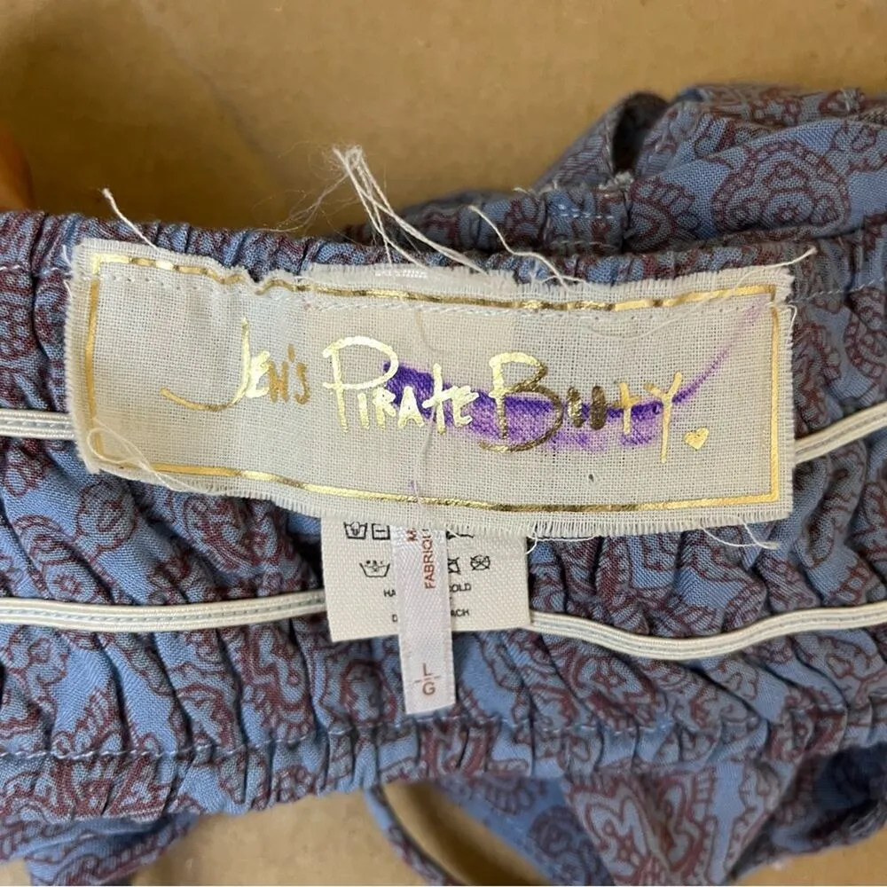 Free People Jen’s Pirate Booty Paisley Tie Front Paisley Top Large - Image 6