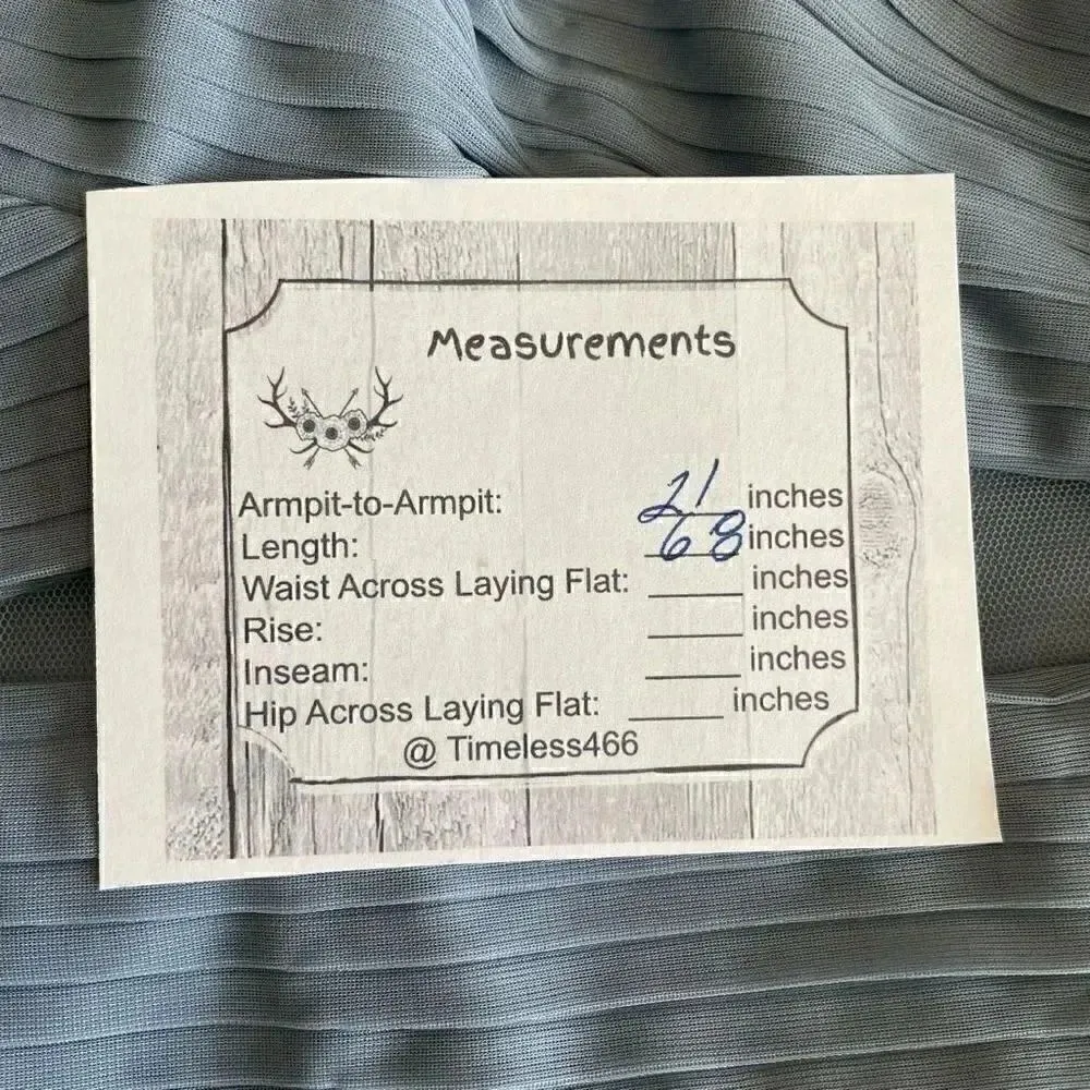 Birds Grey ELSYE DUSTY BLUE Mesh Maxi Women’s Bridesmaid Gown SZ 2XL #1655 - Image 14