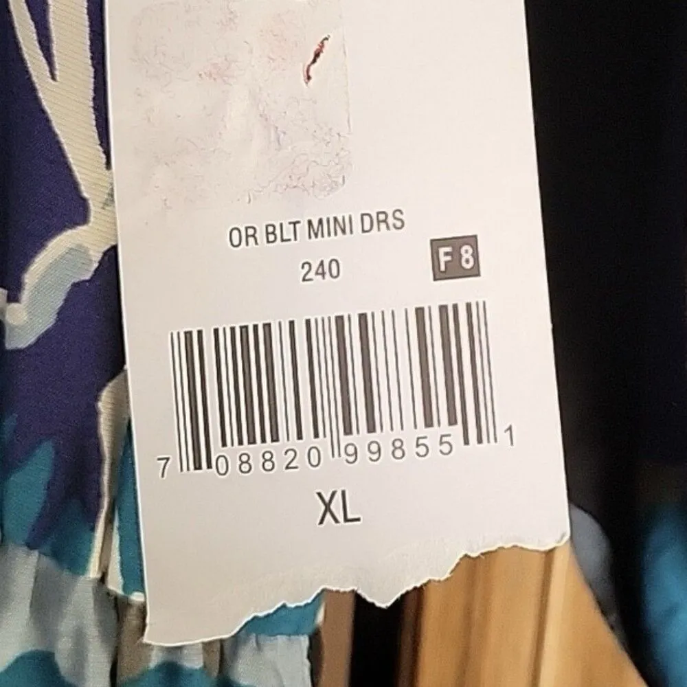 New Ophelia Roe Women Size XL Midi Dress Gathered Waist Belt Cruise Vacay Modest - Image 4