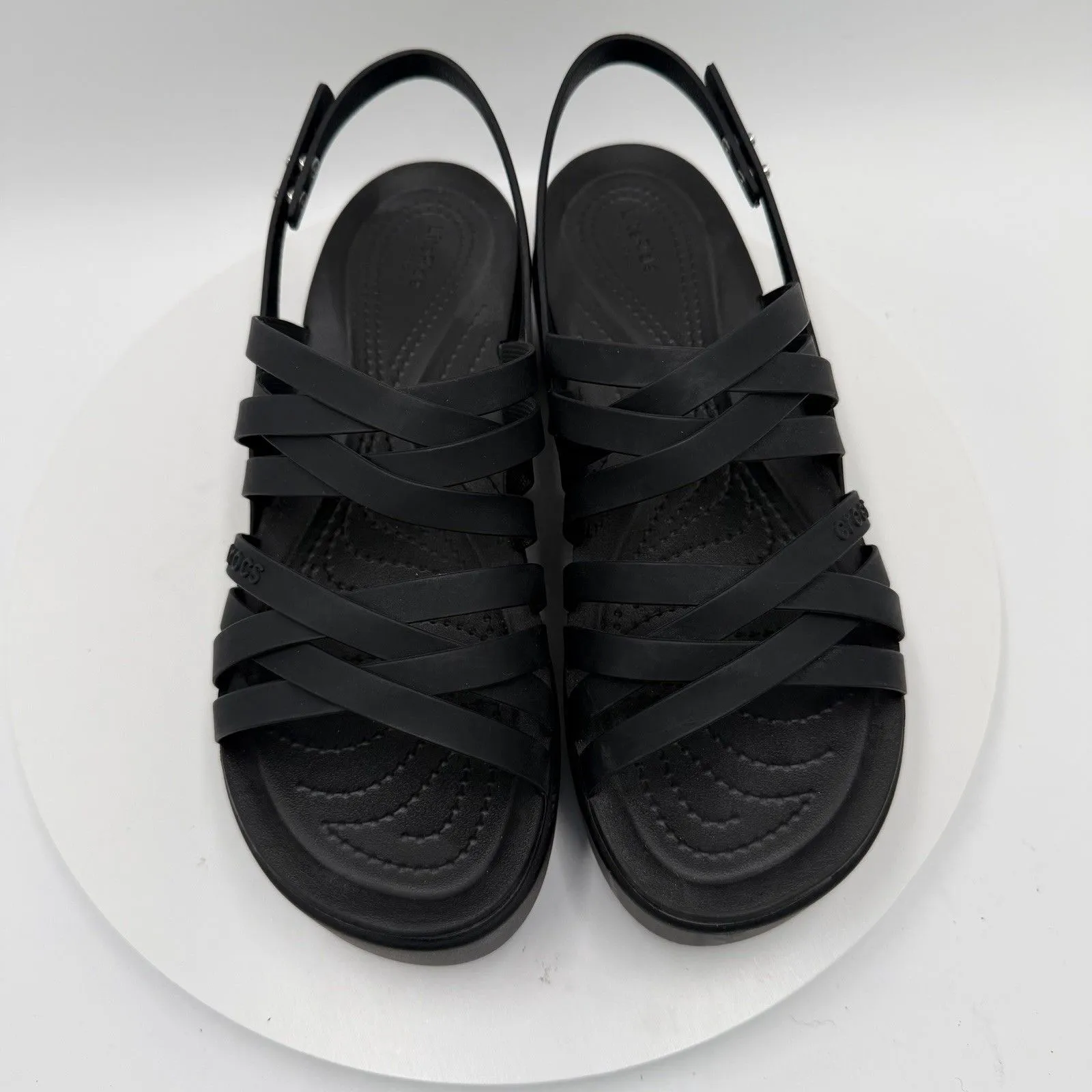 Crocs Literide Brooklyn strappy Chunky Platform Wedge Size 9 - Image 3