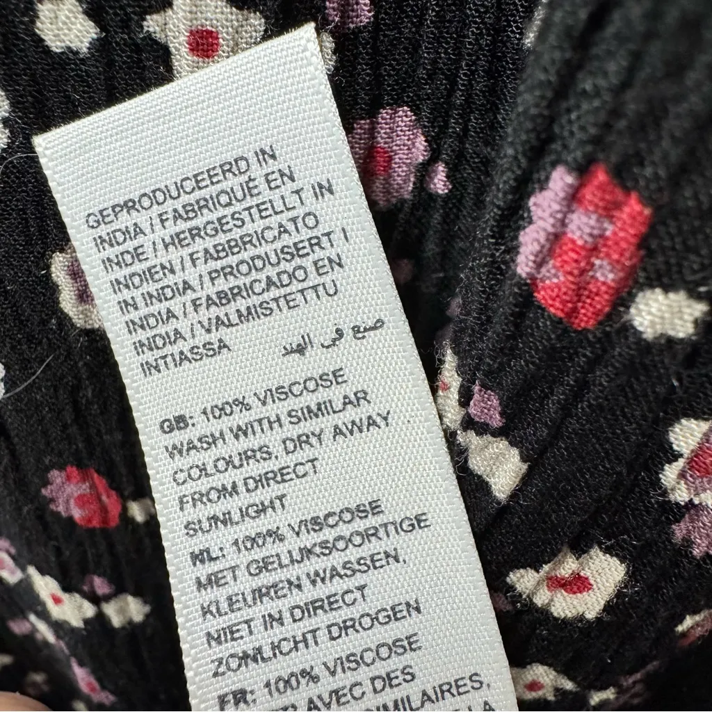 Fat Face Margot Pop Ditsy Floral Long Sleeve Midi Maxi Dress Black Multi US 12 - Image 11